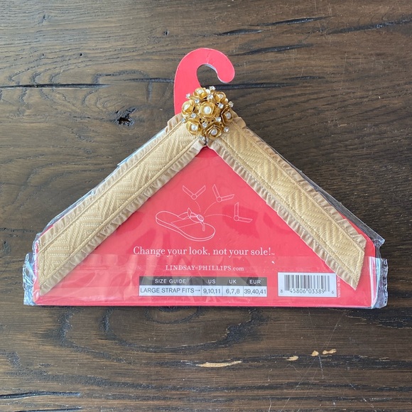 SwitchFlops Gold Louisa Straps w/Pearl & Crystal Flowers - Picture 3 of 7